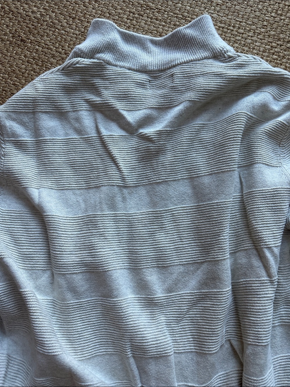 Chaps Light Gray Zip-Front Ribbed Sweater - Picture 4 of 4